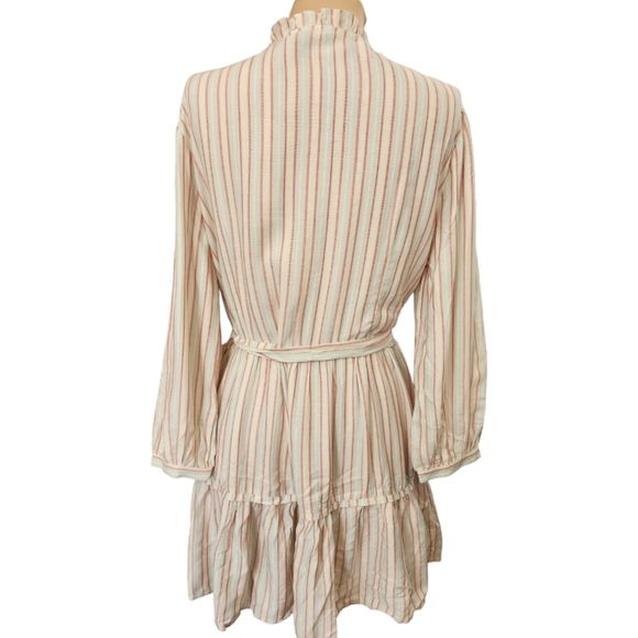 PAIGE "Kylenn" striped three-quarter length sleeve ruffle mini dress - Picture 9 of 15